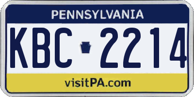 PA license plate KBC2214