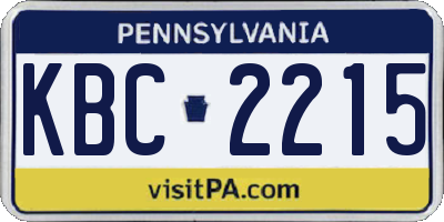 PA license plate KBC2215