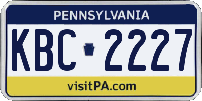 PA license plate KBC2227