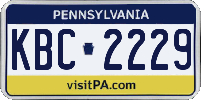 PA license plate KBC2229