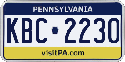 PA license plate KBC2230