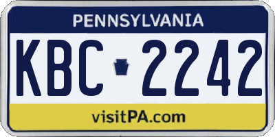 PA license plate KBC2242