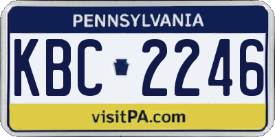 PA license plate KBC2246