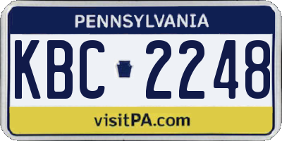 PA license plate KBC2248