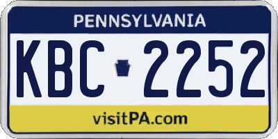 PA license plate KBC2252