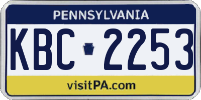 PA license plate KBC2253