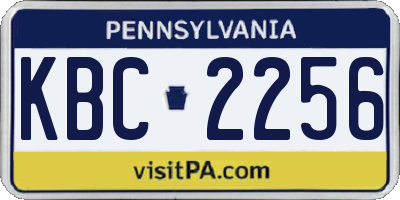 PA license plate KBC2256