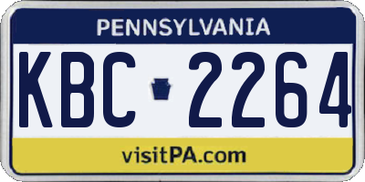 PA license plate KBC2264