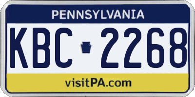PA license plate KBC2268