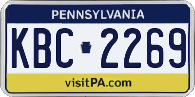PA license plate KBC2269