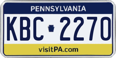 PA license plate KBC2270