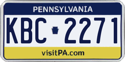 PA license plate KBC2271