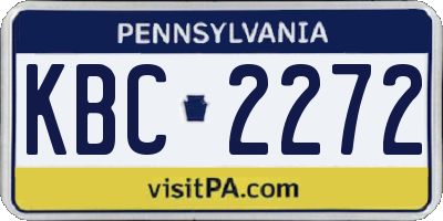 PA license plate KBC2272