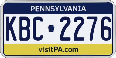 PA license plate KBC2276
