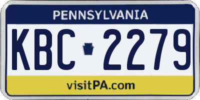 PA license plate KBC2279