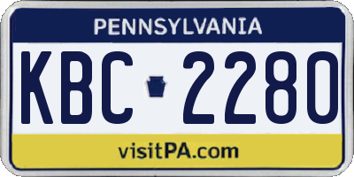 PA license plate KBC2280