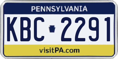 PA license plate KBC2291