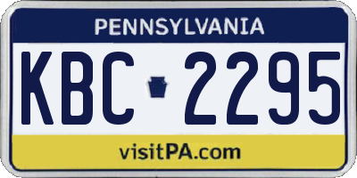 PA license plate KBC2295