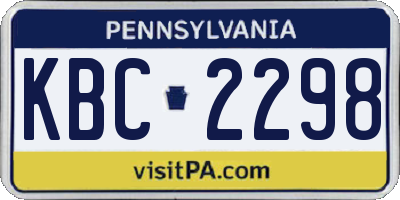 PA license plate KBC2298