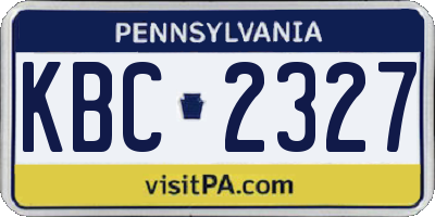 PA license plate KBC2327