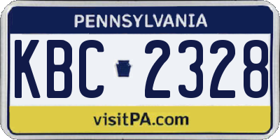 PA license plate KBC2328