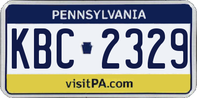 PA license plate KBC2329