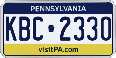 PA license plate KBC2330