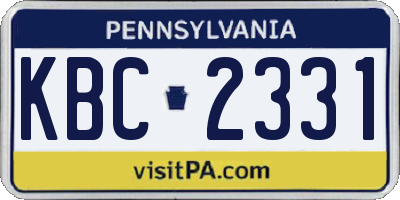 PA license plate KBC2331