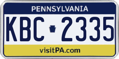 PA license plate KBC2335