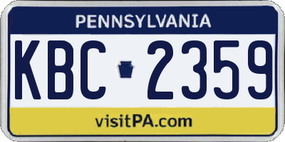 PA license plate KBC2359