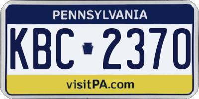 PA license plate KBC2370