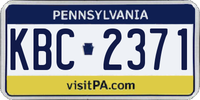 PA license plate KBC2371