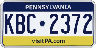 PA license plate KBC2372