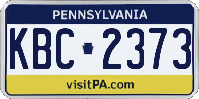 PA license plate KBC2373