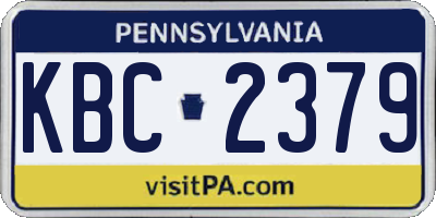 PA license plate KBC2379