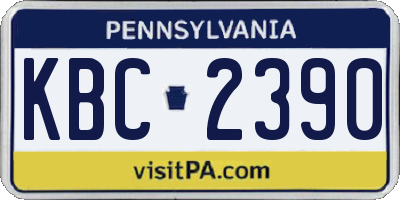 PA license plate KBC2390