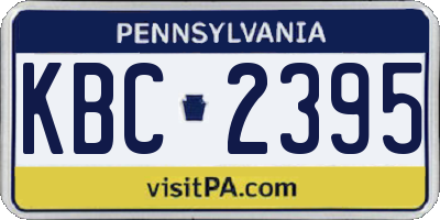 PA license plate KBC2395