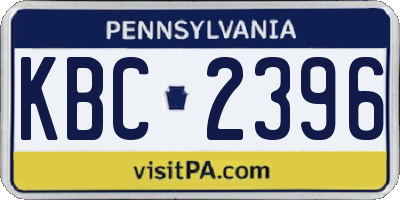 PA license plate KBC2396