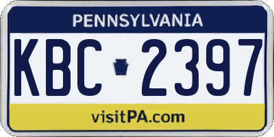 PA license plate KBC2397