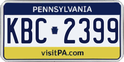 PA license plate KBC2399