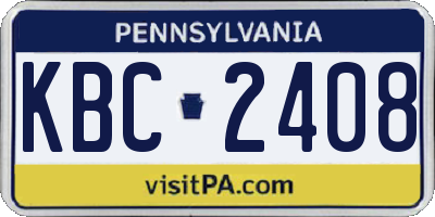 PA license plate KBC2408