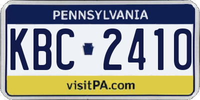 PA license plate KBC2410