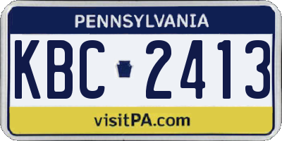 PA license plate KBC2413