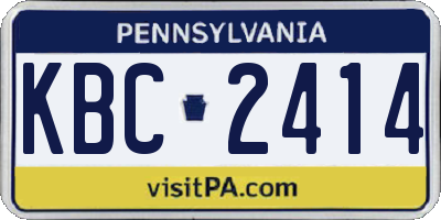 PA license plate KBC2414