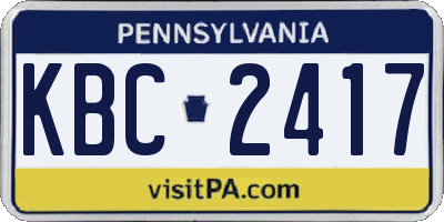PA license plate KBC2417