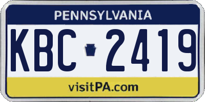 PA license plate KBC2419