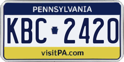 PA license plate KBC2420