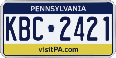 PA license plate KBC2421