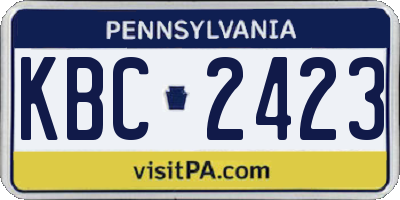 PA license plate KBC2423