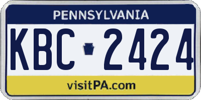 PA license plate KBC2424